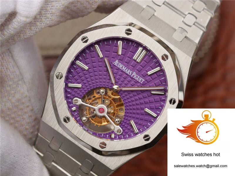 Audemars Piguet Royal Oak Tourbillon 26522ST.OO.1220ST.01 R8 Factory Purple Dial 3 Audemars Piguet Royal Oak Tourbillon 26522ST.OO.1220ST.01 R8 Factory Purple Dial 3