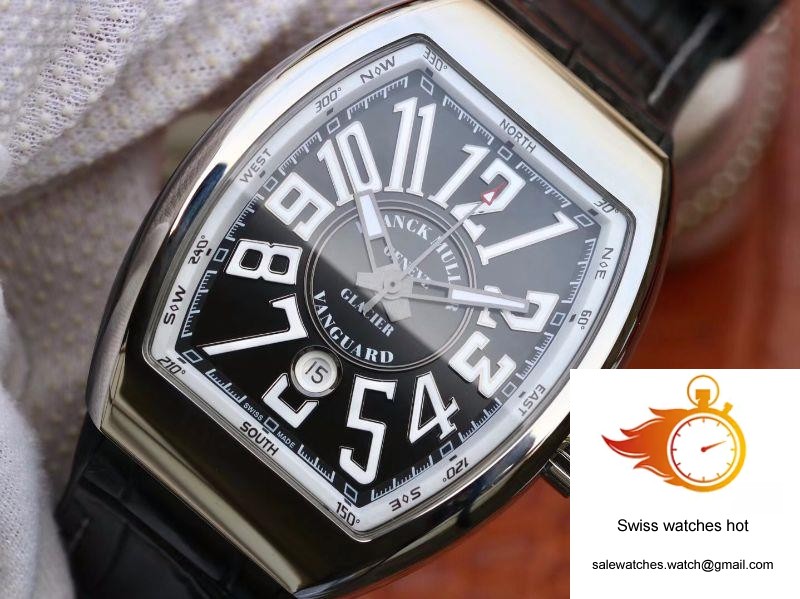 Franck Muller Vanguard V45-04 Black Leather Strap Black Dial 3 Franck Muller Vanguard V45-04 Black Leather Strap Black Dial 3
