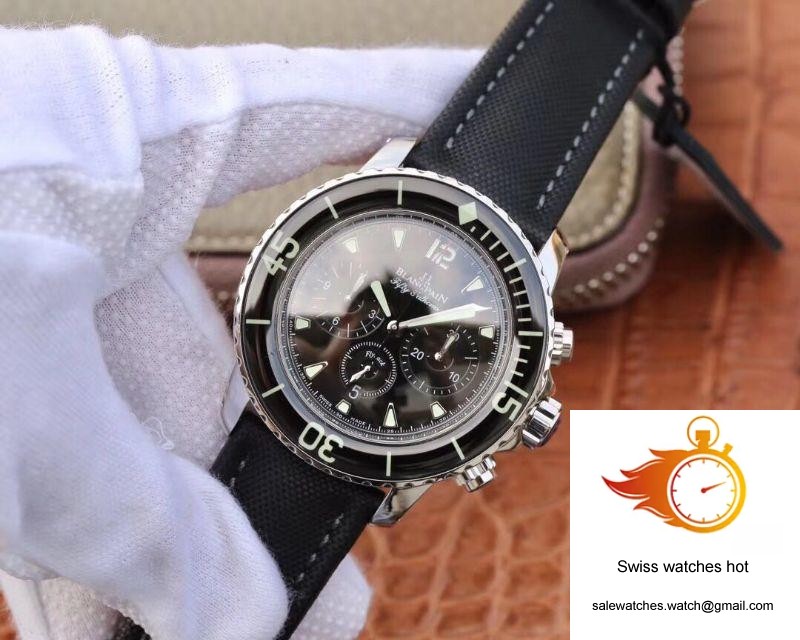 Blancpain Fifty Fathoms Chronographe Flyback 5085F-1130-52A OM Factory Black Nylon Strap Black Dial 3 Blancpain Fifty Fathoms Chronographe Flyback 5085F-1130-52A OM Factory Black Nylon Strap Black Dial 3