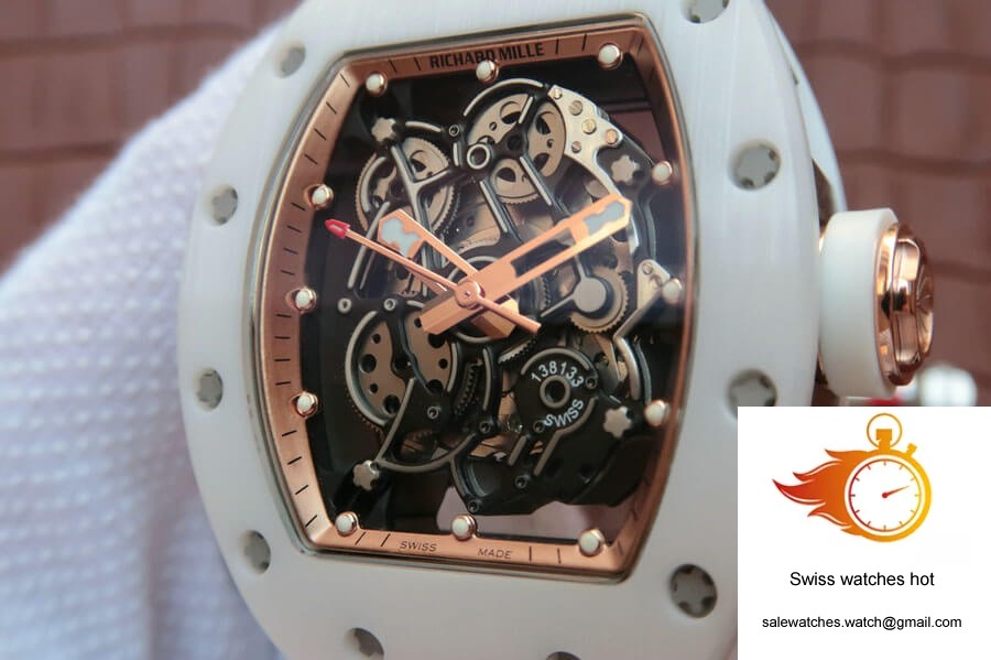 Richard Mille RM055 KV Factory White Ceramic Rubber Strap 4 Richard Mille RM055 KV Factory White Ceramic Rubber Strap 4