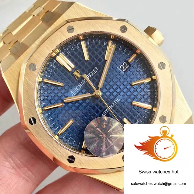 Audemars Piguet Royal Oak 15400OR JF Factory Yellow Gold Blue Dial 4 Audemars Piguet Royal Oak 15400OR JF Factory Yellow Gold Blue Dial 4