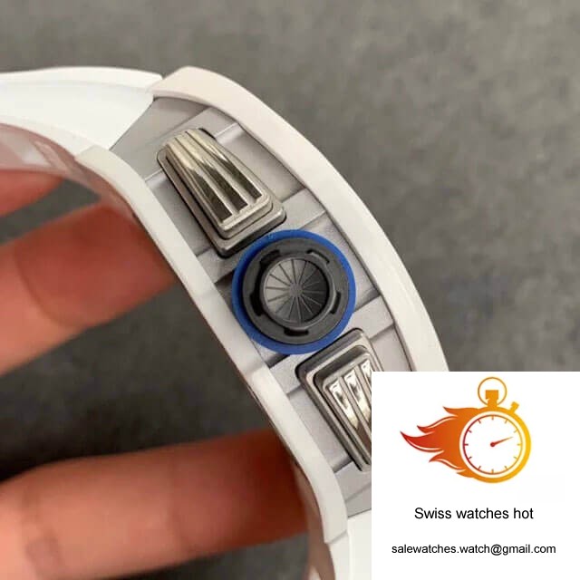 Richard Mille RM-011 KV Factory White Ceramic Rubber Strap 4 Richard Mille RM-011 KV Factory White Ceramic Rubber Strap 4