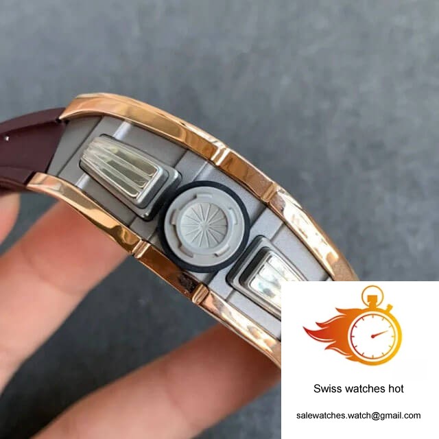 Richard Mille RM011 KV Factory Rose Gold Brown Rubber Strap 4 Richard Mille RM011 KV Factory Rose Gold Brown Rubber Strap 4