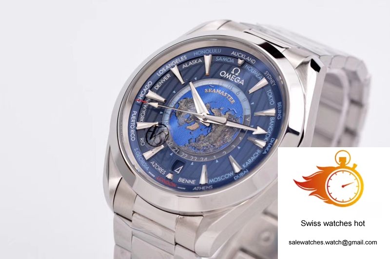 Omega Seamaster Aqua Terra GMT Worldtimer 220.10.43.22.03.001 VS Factory Blue Dial 4 Omega Seamaster Aqua Terra GMT Worldtimer 220.10.43.22.03.001 VS Factory Blue Dial 4