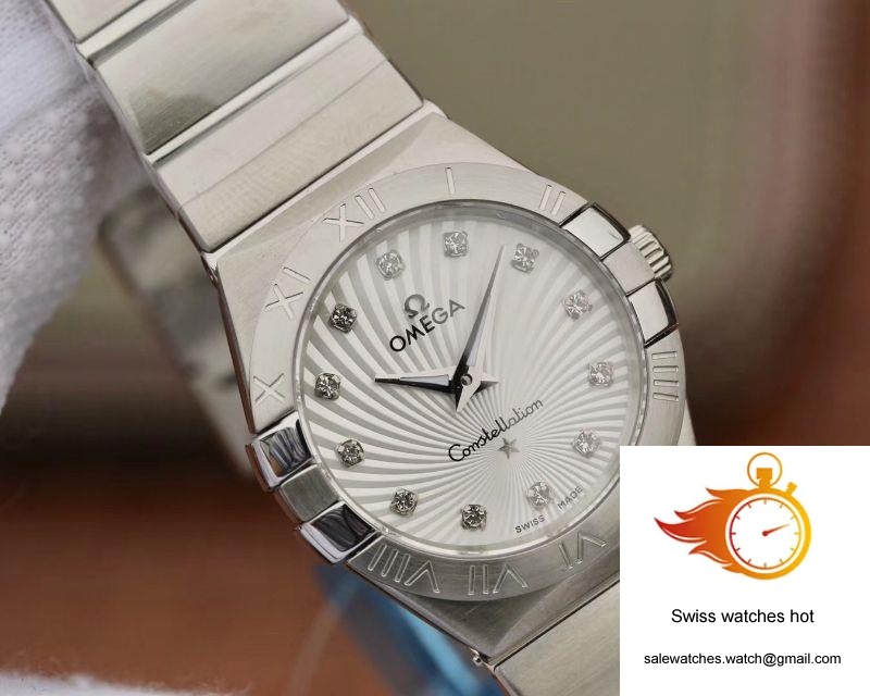 Omega Constellation Ladies 27mm 123.10.27.60.55.001 TW Factory White Textured Dial 4 Omega Constellation Ladies 27mm 123.10.27.60.55.001 TW Factory White Textured Dial 4