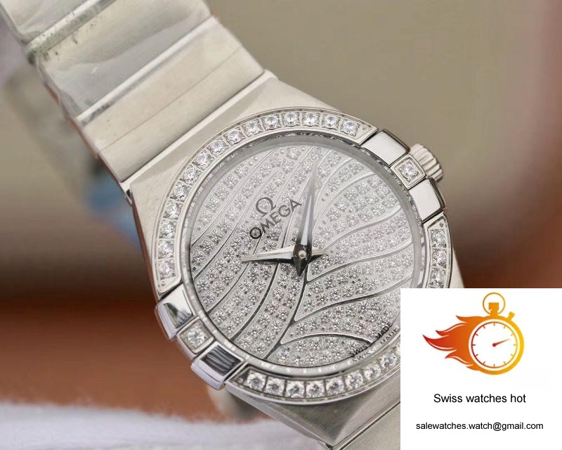 Omega Constellation Quartz Ladies 27mm TW Factory White Gold Diamond Dial 4 Omega Constellation Quartz Ladies 27mm TW Factory White Gold Diamond Dial 4