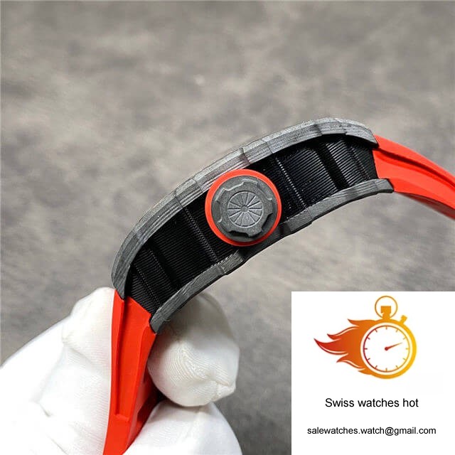 Richard Mille RM35-02 KV Factory Carbon Fiber Red Rubber Strap 4 Richard Mille RM35-02 KV Factory Carbon Fiber Red Rubber Strap 4