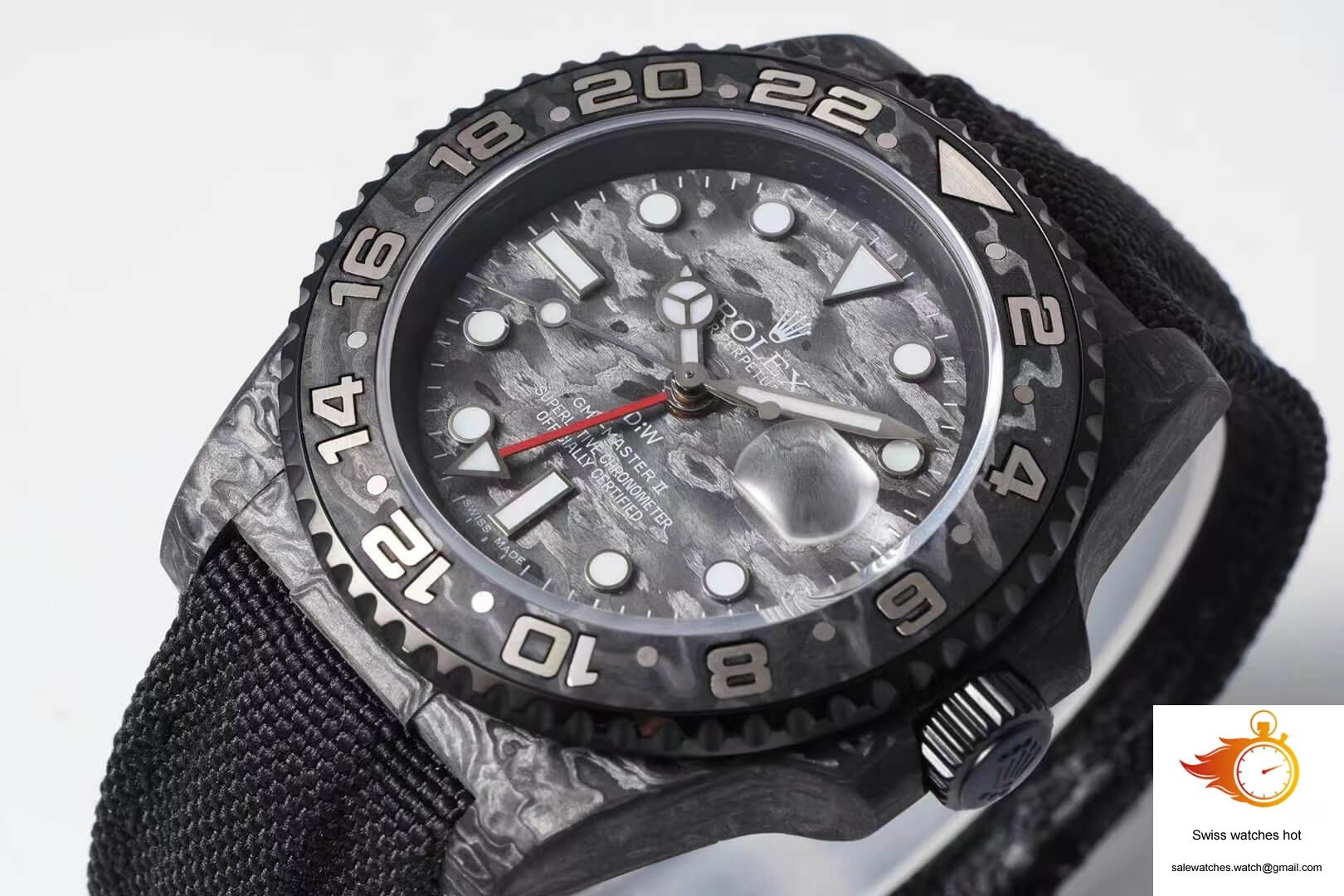 Rolex GMT-MASTER II Diw Carbon Fiber Black Fabric Strap 4 Rolex GMT-MASTER II Diw Carbon Fiber Black Fabric Strap 4