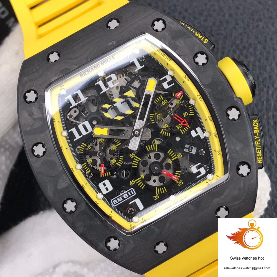 Richard Mille RM-011 KV Factory Forged Carbon Yellow Strap 4 Richard Mille RM-011 KV Factory Forged Carbon Yellow Strap 4