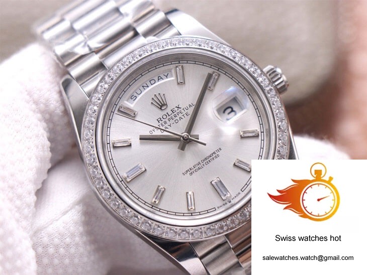 Rolex Day-Date M228349RBR-0001 EW Factory Diamond Silver Dial 4 Rolex Day-Date M228349RBR-0001 EW Factory Diamond Silver Dial 4