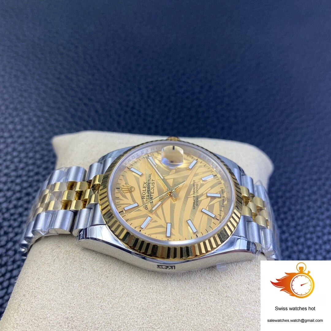 Rolex Datejust M126233-0037 EW Factory Golden Palm Leaf Pattern Dial 4 Rolex Datejust M126233-0037 EW Factory Golden Palm Leaf Pattern Dial 4