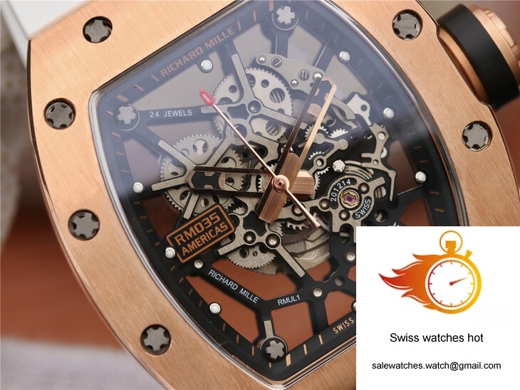 Richard Mille RM035 Americas KV Factory Rose Gold White Strap 4 Richard Mille RM035 Americas KV Factory Rose Gold White Strap 4