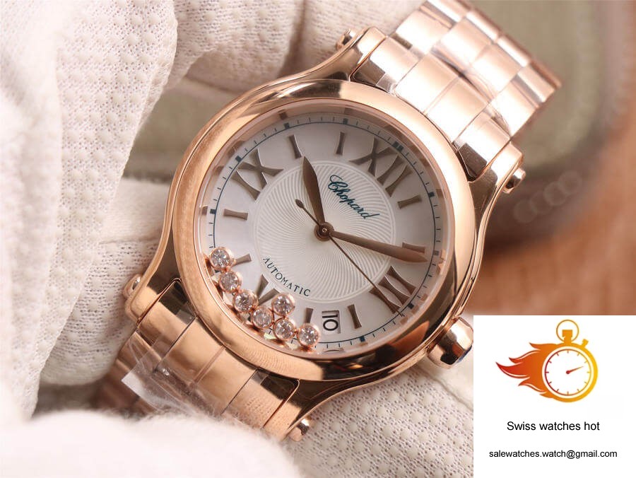 Chopard Happy Sport 274808-5002 YF Factory White Dial Rose Gold 4 Chopard Happy Sport 274808-5002 YF Factory White Dial Rose Gold 4