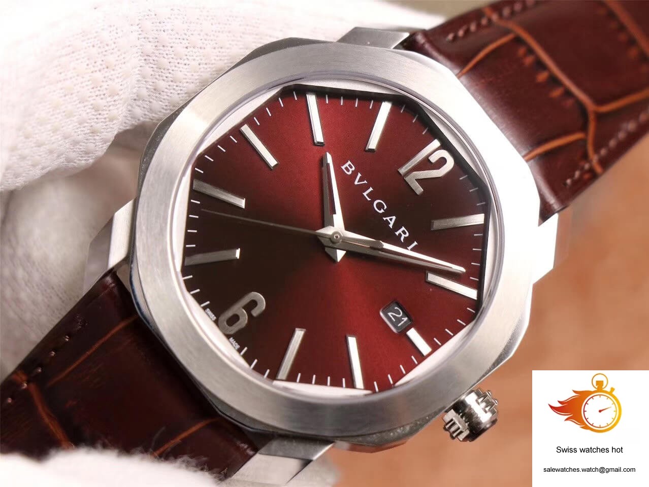 Bvlgari Octo 102705 BV Factory Reddish Brown Dial 4 Bvlgari Octo 102705 BV Factory Reddish Brown Dial 4