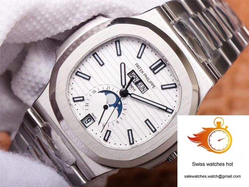 PF Factory Patek Philippe Nautilus 5726/1A-010 Moonphase Silver White Dial 4 PF Factory Patek Philippe Nautilus 5726/1A-010 Moonphase Silver White Dial 4