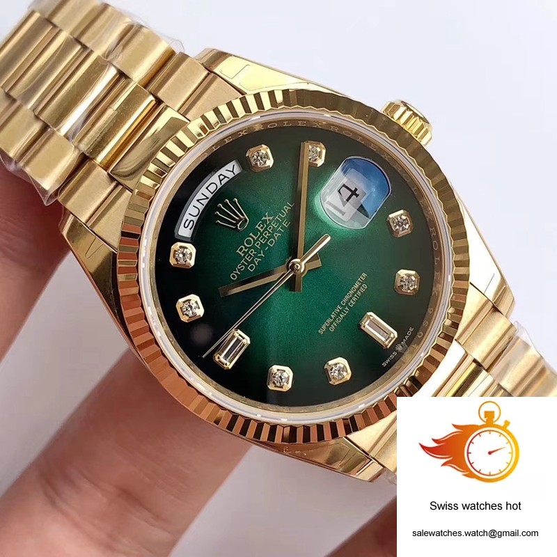 Rolex Day-Date M128238-0069 Yellow Gold EW Factory Gradual Green Dial 4 Rolex Day-Date M128238-0069 Yellow Gold EW Factory Gradual Green Dial 4