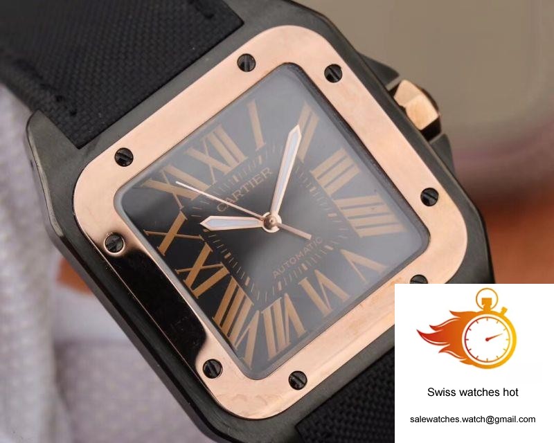 Cartier De Santos 100th Anniversary W2020009 RB Factory 18K Rose Gold Black Dial 4 Cartier De Santos 100th Anniversary W2020009 RB Factory 18K Rose Gold Black Dial 4