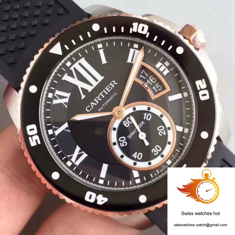 Calibre De Cartier Diver W7100056 42MM JF Factory Black Dial 4 Calibre De Cartier Diver W7100056 42MM JF Factory Black Dial 4