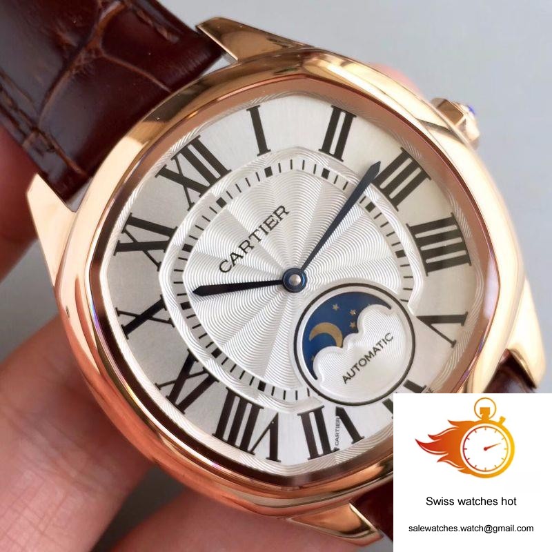 Drive De Cartier Moonphase WGNM0008 Rose Gold Silver Dial 4 Drive De Cartier Moonphase WGNM0008 Rose Gold Silver Dial 4