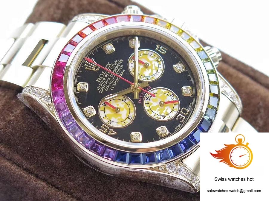 Rolex Daytona Cosmograph Rainbow 116589RBOW BL Factory 4130 Movement 4 Rolex Daytona Cosmograph Rainbow 116589RBOW BL Factory 4130 Movement 4