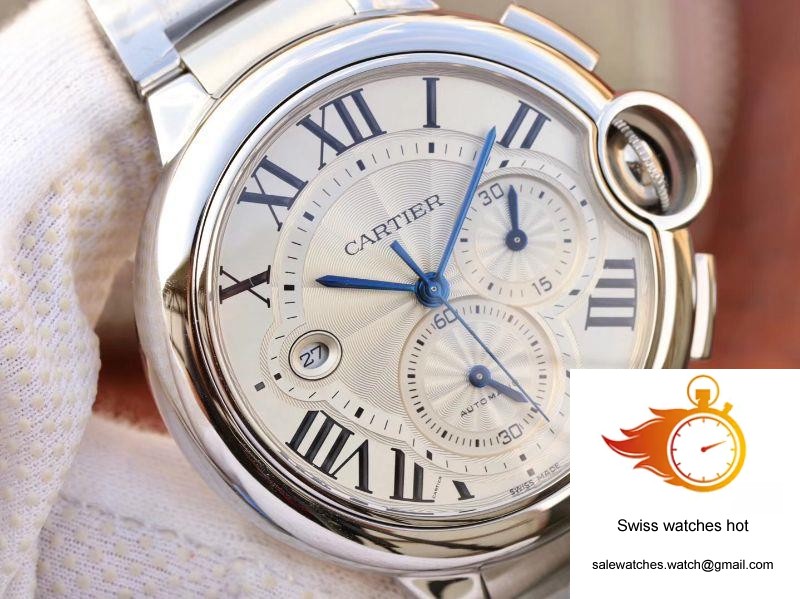 Cartier Ballon Bleu Chronograph W6920076 ZF Factory Silver Dial 4 Cartier Ballon Bleu Chronograph W6920076 ZF Factory Silver Dial 4