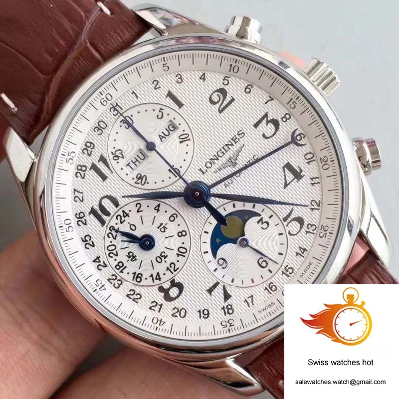 Longines Master Collection Moonphase Chronograph L2.673.4.78.3 JF Factory White Dial 4 Longines Master Collection Moonphase Chronograph L2.673.4.78.3 JF Factory White Dial 4