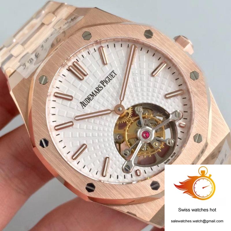 Audemars Piguet Royal Oak Rose Gold Tourbillon Extra Thin 26522 R8 Factory White Dial 4 Audemars Piguet Royal Oak Rose Gold Tourbillon Extra Thin 26522 R8 Factory White Dial 4