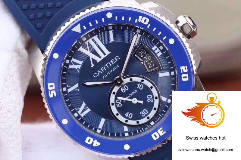 Calibre De Cartier Diver WSCA0010 42MM JF Factory Blue Dial 4 Calibre De Cartier Diver WSCA0010 42MM JF Factory Blue Dial 4