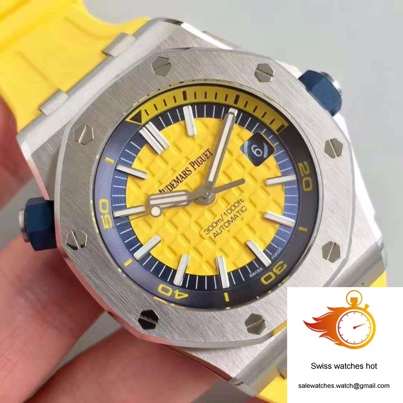 Audemars Piguet Royal Oak Offshore Diver 15710ST.OO.A051CA.01 JF Factory V3 Yellow Dial 4 Audemars Piguet Royal Oak Offshore Diver 15710ST.OO.A051CA.01 JF Factory V3 Yellow Dial 4