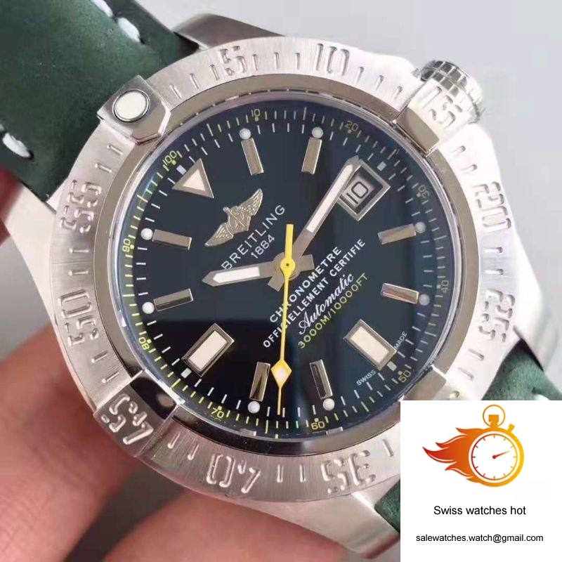 Breitling Avenger II Seawolf A1733110/BC30/435X/A20BASA.1 Green Leather Strap GF Factory Black Dial 4 Breitling Avenger II Seawolf A1733110/BC30/435X/A20BASA.1 Green Leather Strap GF Factory Black Dial 4