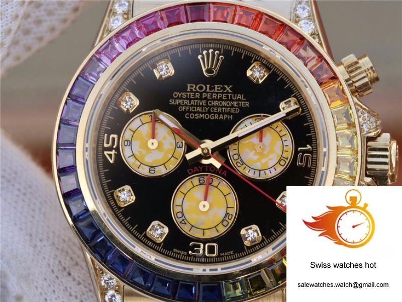 Rolex Daytona Rainbow Cosmograph 116598RBOW BL Factory 7750 movement 4 Rolex Daytona Rainbow Cosmograph 116598RBOW BL Factory 7750 movement 4
