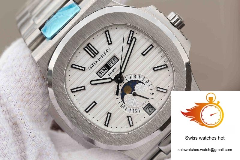 Patek Philippe Nautilus Annual Calendar Moonphase 5726/1A-010 KM Factory White Dial 4 Patek Philippe Nautilus Annual Calendar Moonphase 5726/1A-010 KM Factory White Dial 4