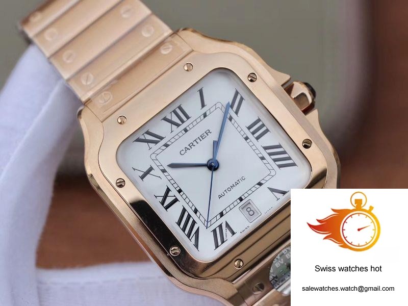 Cartier De Santos 40mm BV Factory 18K Rose Gold Case White Dial 4 Cartier De Santos 40mm BV Factory 18K Rose Gold Case White Dial 4