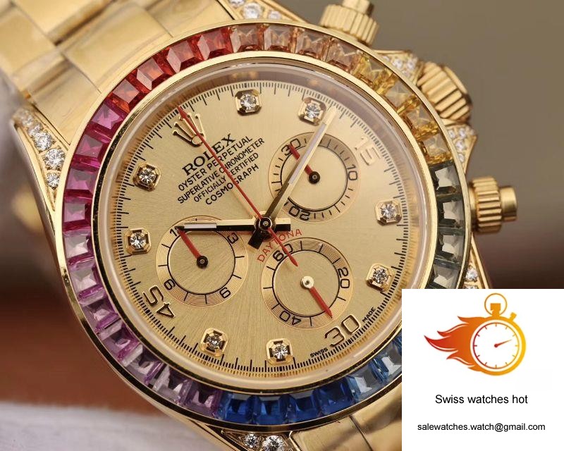 Rolex Daytona Cosmograph Rainbow 116598RBOW BL Factory Gold Dial 4 Rolex Daytona Cosmograph Rainbow 116598RBOW BL Factory Gold Dial 4
