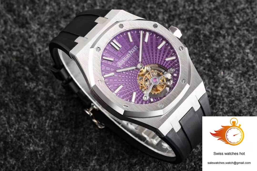 Audemars Piguet Royal Oak Tourbillon R8 Factory V3 Purple Dial Rubber Strap 4 Audemars Piguet Royal Oak Tourbillon R8 Factory V3 Purple Dial Rubber Strap 4