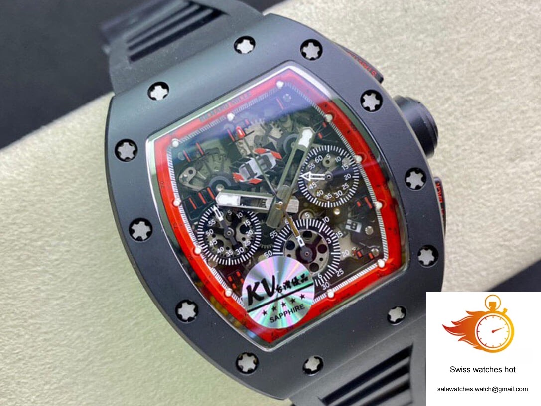 Richard Mille RM011 KV Factory Ceramic Black Rubber Strap 4 Richard Mille RM011 KV Factory Ceramic Black Rubber Strap 4