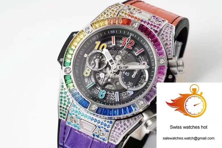 Hublot BIG BANG Unico 411.NX.1117.LR.0999 ZF Factory Coloured Gemstone Dial 4 Hublot BIG BANG Unico 411.NX.1117.LR.0999 ZF Factory Coloured Gemstone Dial 4