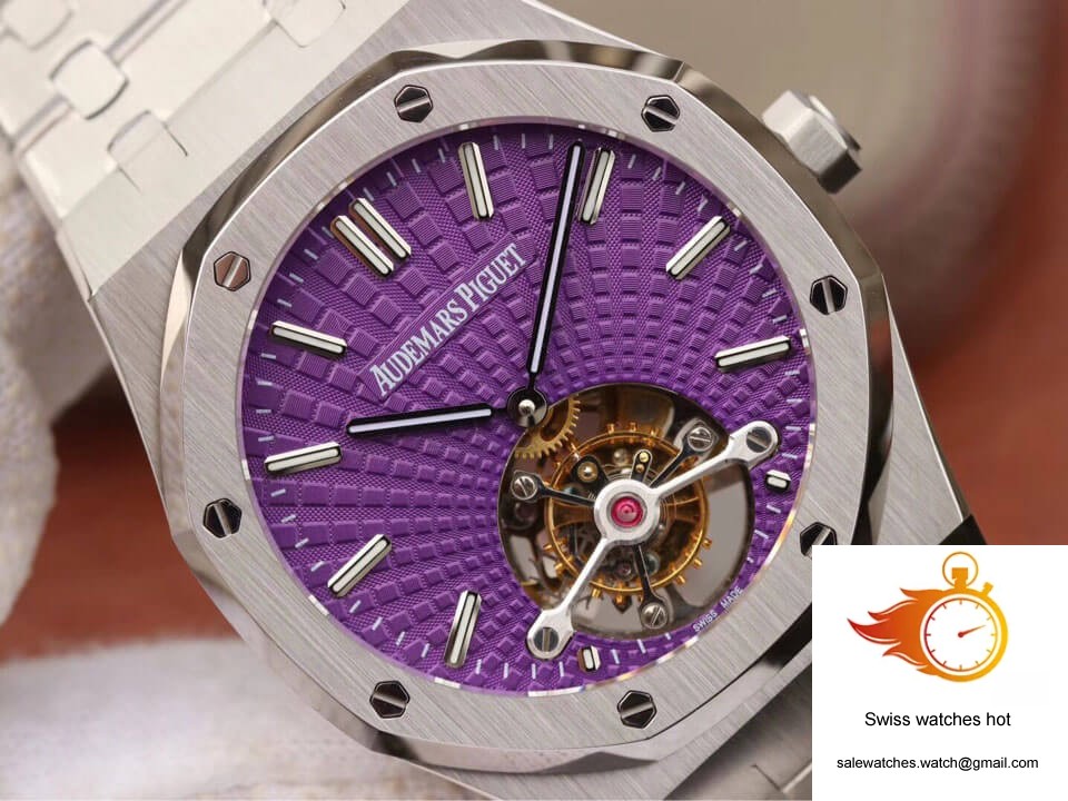 Audemars Piguet Royal Oak Tourbillon 26522ST.OO.1220ST.01 JF Factory Purple Dial 4 Audemars Piguet Royal Oak Tourbillon 26522ST.OO.1220ST.01 JF Factory Purple Dial 4