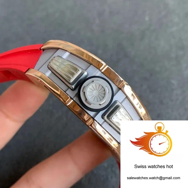 Richard Mille RM011 KV Factory Titanium Case Red Strap 4 Richard Mille RM011 KV Factory Titanium Case Red Strap 4