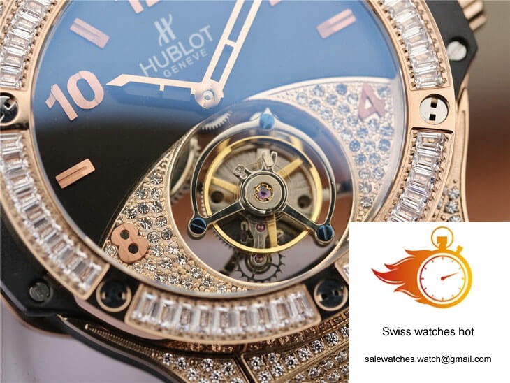 Hublot Big Bang Tourbillon Rose Gold Diamond Black Dial 4 Hublot Big Bang Tourbillon Rose Gold Diamond Black Dial 4