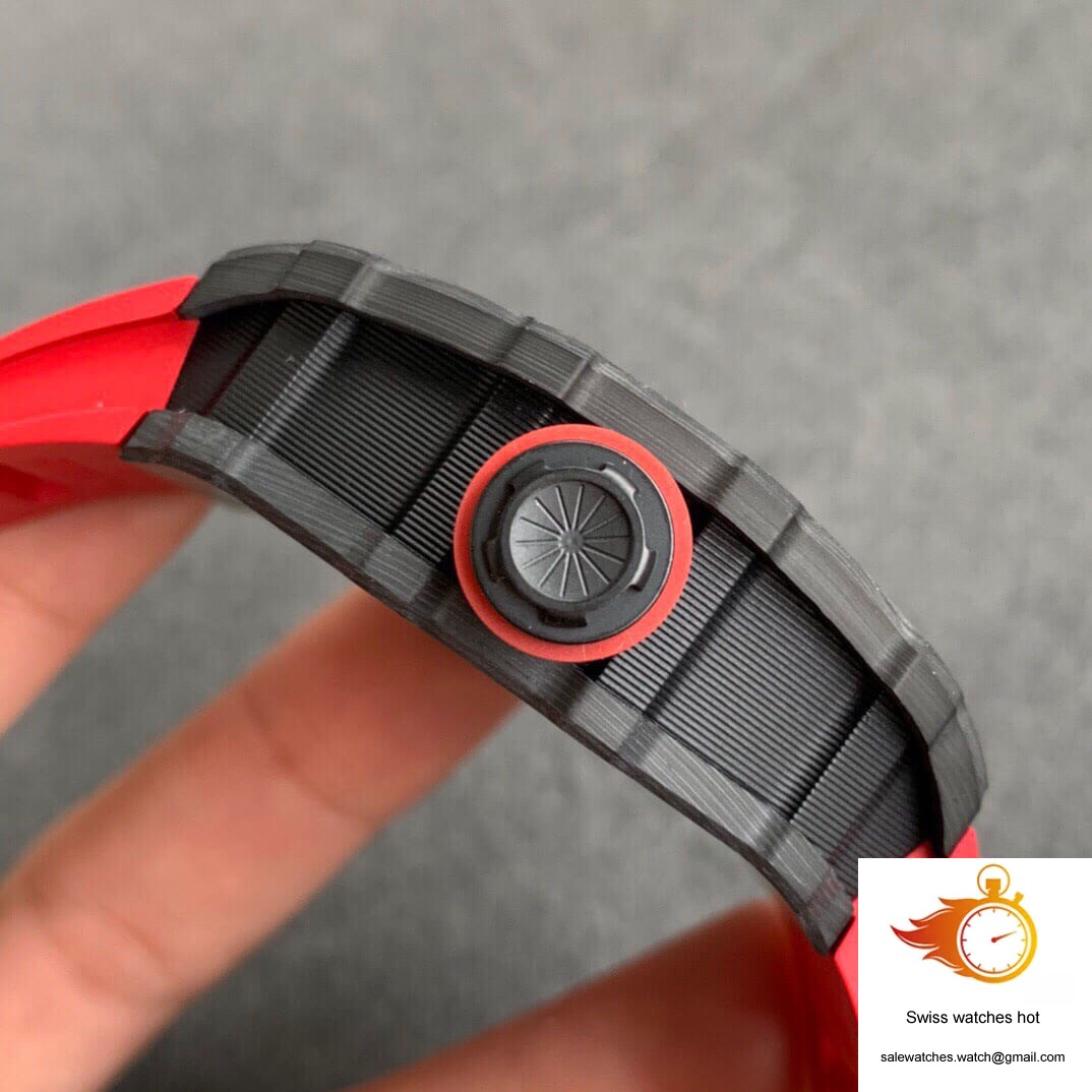 Richard Mille RM35-01 KV Factory Carbon Fiber Red Strap 4 Richard Mille RM35-01 KV Factory Carbon Fiber Red Strap 4
