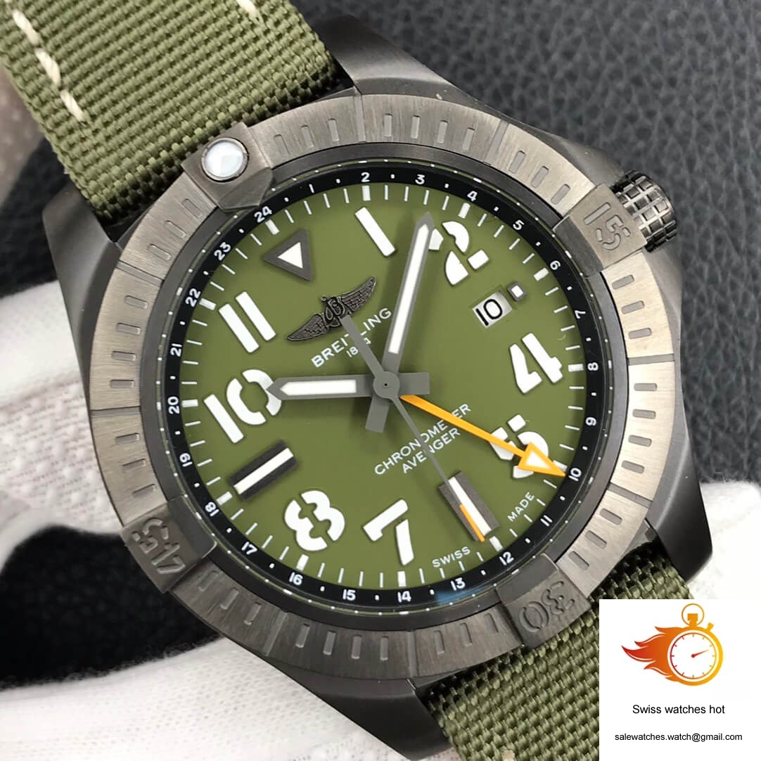 Breitling Avenger Automatic GMT 45 Night Mission V323952A1L1X1 GF Factory Green Dial 4 Breitling Avenger Automatic GMT 45 Night Mission V323952A1L1X1 GF Factory Green Dial 4