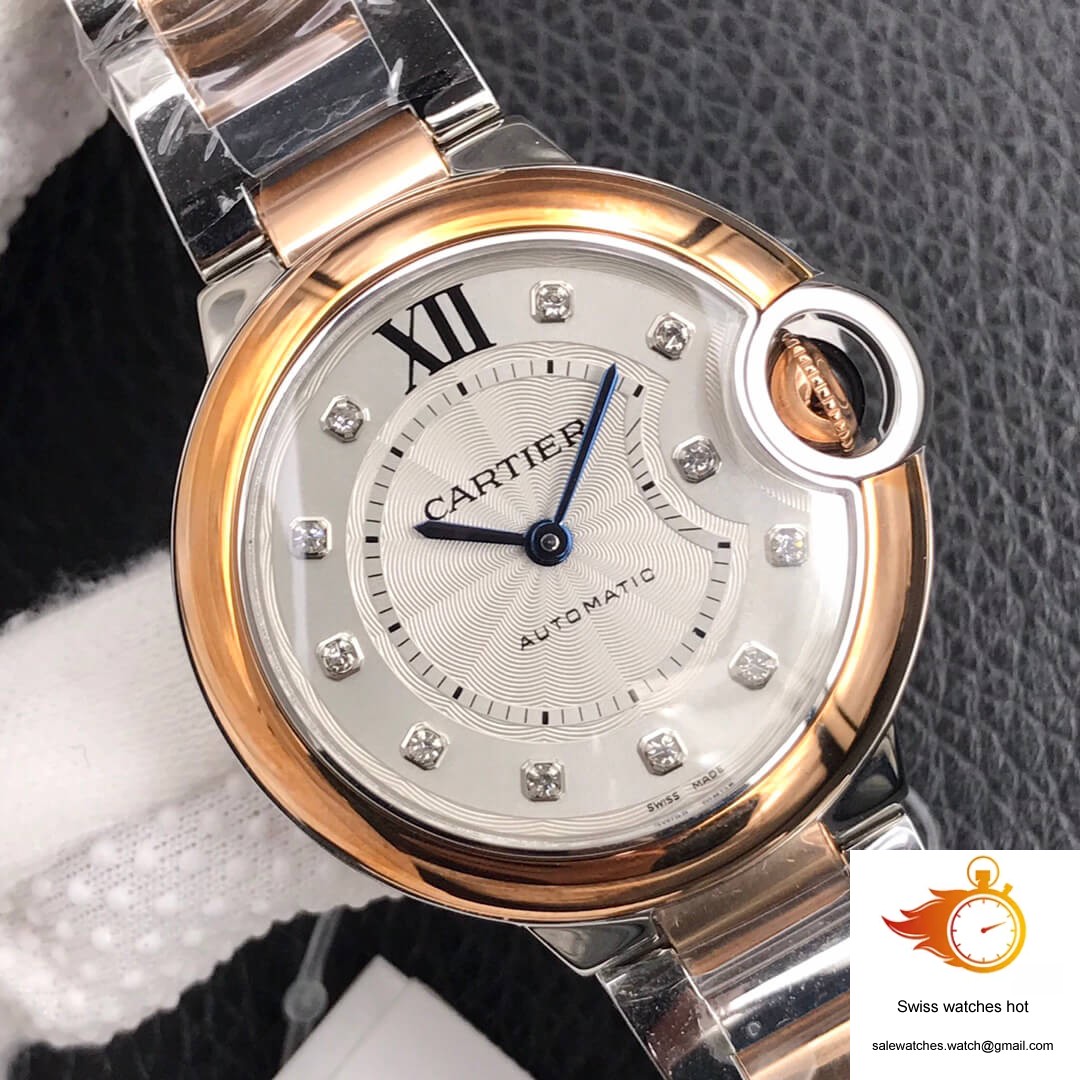 Ballon Bleu De Cartier Ladies 28MM V6 Factory V8 Rose Gold Bezel 4 Ballon Bleu De Cartier Ladies 28MM V6 Factory V8 Rose Gold Bezel 4