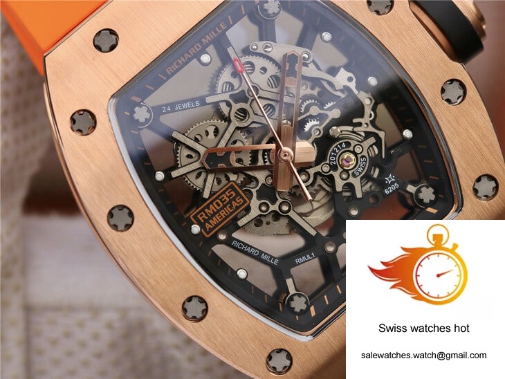 Richard Mille RM035 Americas KV Factory Rose Gold Orange Strap 4 Richard Mille RM035 Americas KV Factory Rose Gold Orange Strap 4