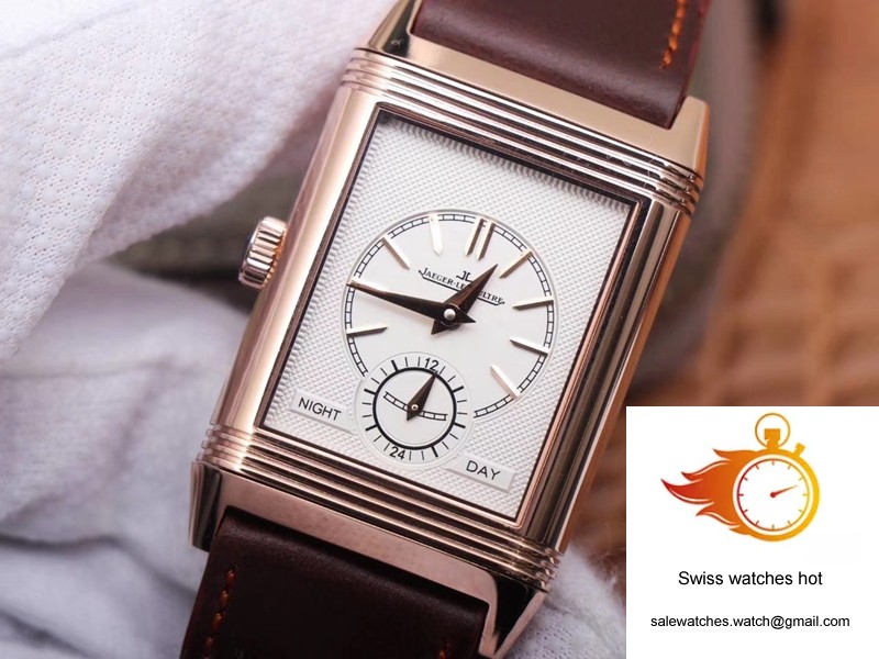 Jaeger LeCoultre Reverso Tribute Double-sided Double Time Zone Flip MG Factory Rose Gold Black Dial 4 Jaeger LeCoultre Reverso Tribute Double-sided Double Time Zone Flip MG Factory Rose Gold Black Dial 4