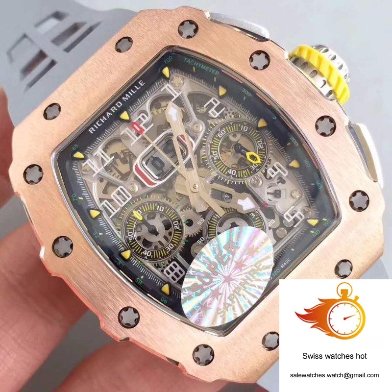 Richard Mille RM011 Felipe Massa Chronograph KV Factory Rose Gold Skeleton Dial 4 Richard Mille RM011 Felipe Massa Chronograph KV Factory Rose Gold Skeleton Dial 4