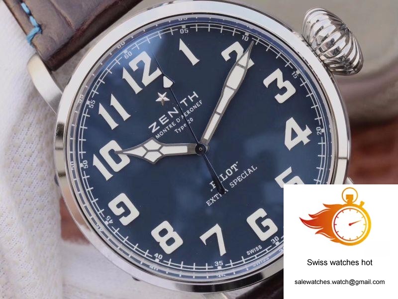 Zenith Pilot Type 20 Extra Special 03.2430.3000.21.C738 XF Factory Blue Dial 4 Zenith Pilot Type 20 Extra Special 03.2430.3000.21.C738 XF Factory Blue Dial 4
