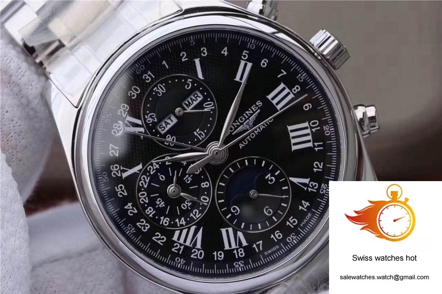 Longines Conquest Classic Chronograph Moonphase Black Dial 4 Longines Conquest Classic Chronograph Moonphase Black Dial 4