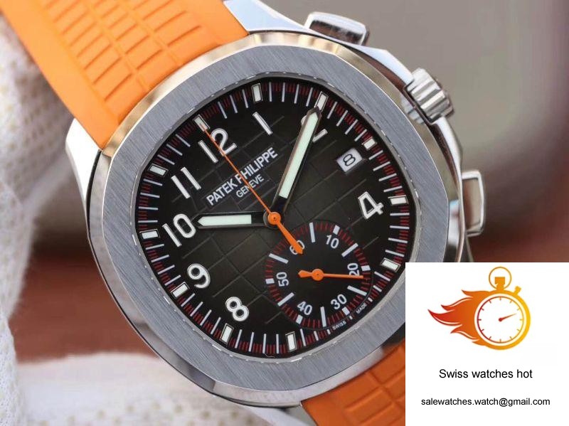 Patek Philippe Aquanaut Chronograph 5968A Orange Rubber Strap Black Dial 4 Patek Philippe Aquanaut Chronograph 5968A Orange Rubber Strap Black Dial 4