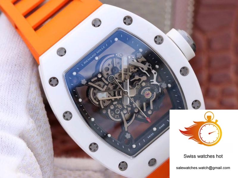 Richard Mille RM055 Skeleton Dial Orange Strap KV Factory V2 4 Richard Mille RM055 Skeleton Dial Orange Strap KV Factory V2 4